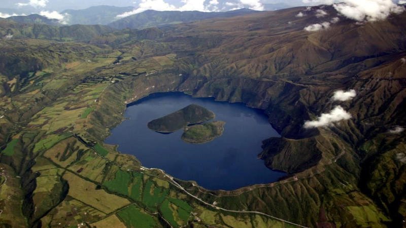 Pan-American Highway stop and see cuicocha crater lake