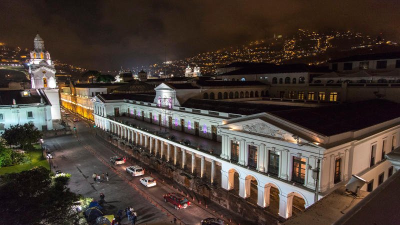 Quito, Ecuador Carondelet Palace at night